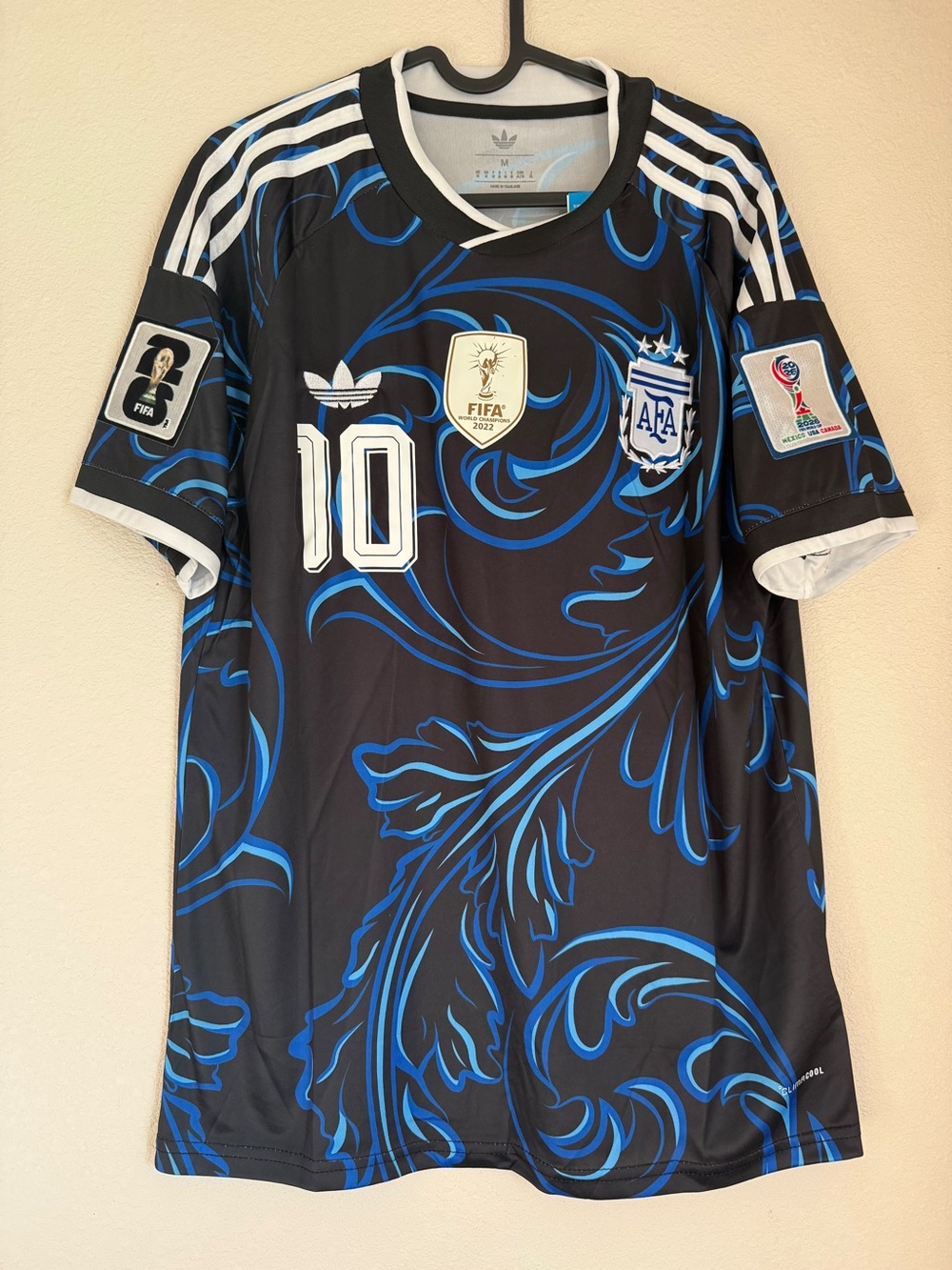 adidas Argentina #10 Black and Blue Football Jersey